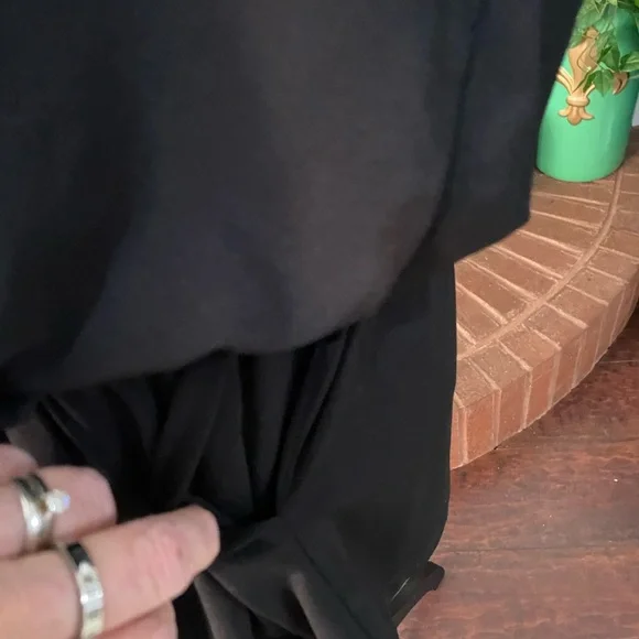 BCBGENERATION Black Jersey knit wrap Romper Size Large - Picture 4 of 7